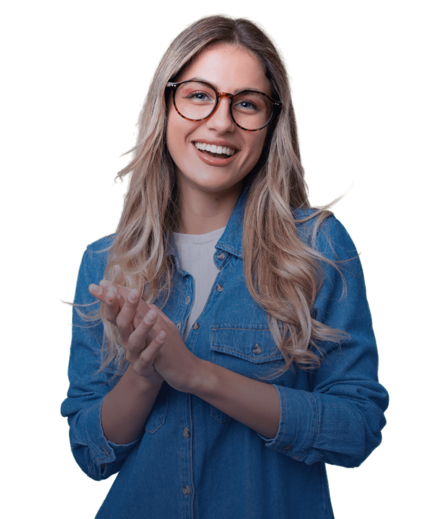 Young woman in glasses smiling