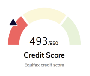 Example of a credit score as part of a tenant background report