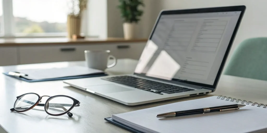 Tenant background check tools on a desk.