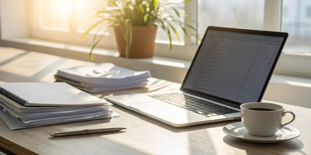 Tenant credit check process on a laptop.