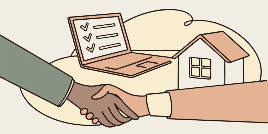 Tenant application screening: Credit report, background check, and rental history review.