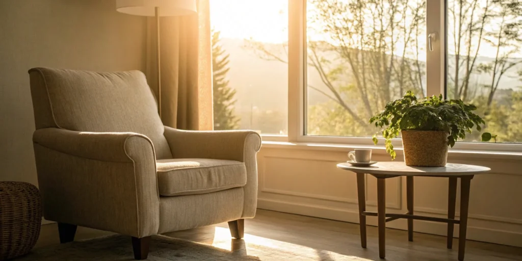 Bright, inviting living room. Ideal for tenants.
