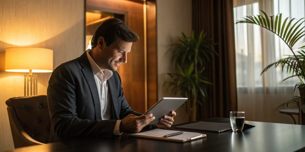 Landlord reviews tenant's credit report.